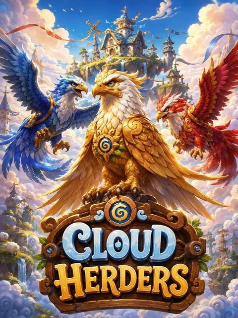 Cloud Herders — red, blue and golden sky eagles
