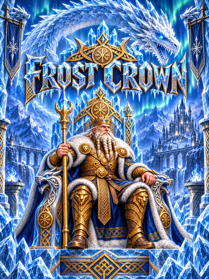 Frost Crown — golden Viking king and ice dragon