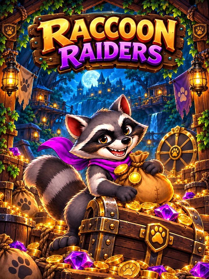 Raccoon Raiders — purple-scarf treasure thief
