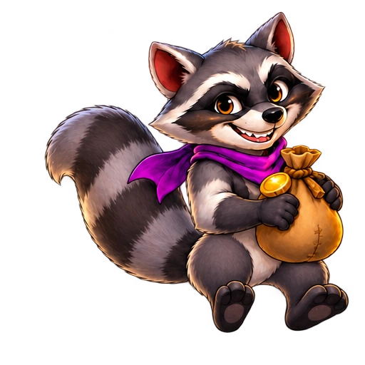 Raccoon treasure thief