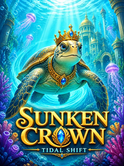 Sunken Crown — crowned sea turtle and animated ocean